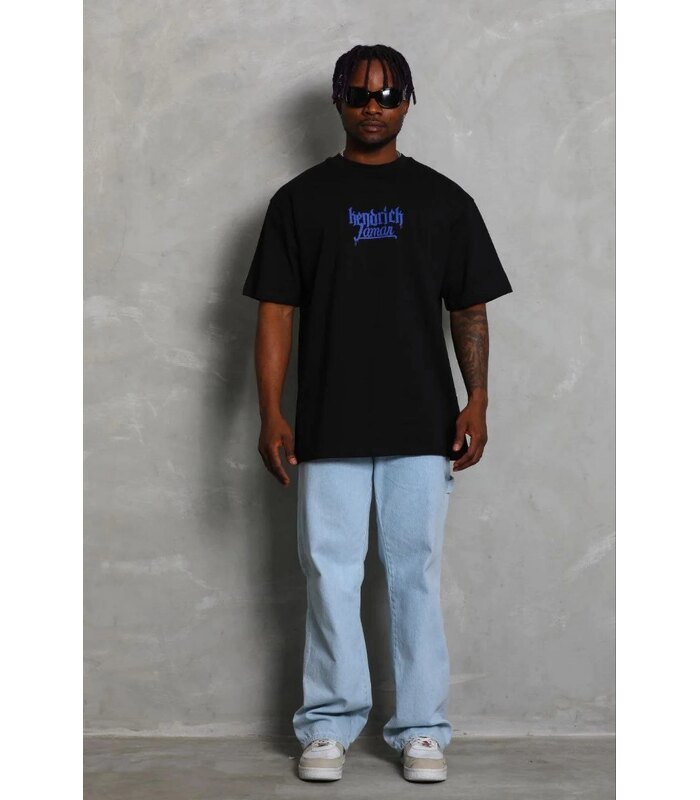Erkek Baskılı T-Shirt Kısa Kol Bisiklet Yaka Regular Fit Tişört - Siyah