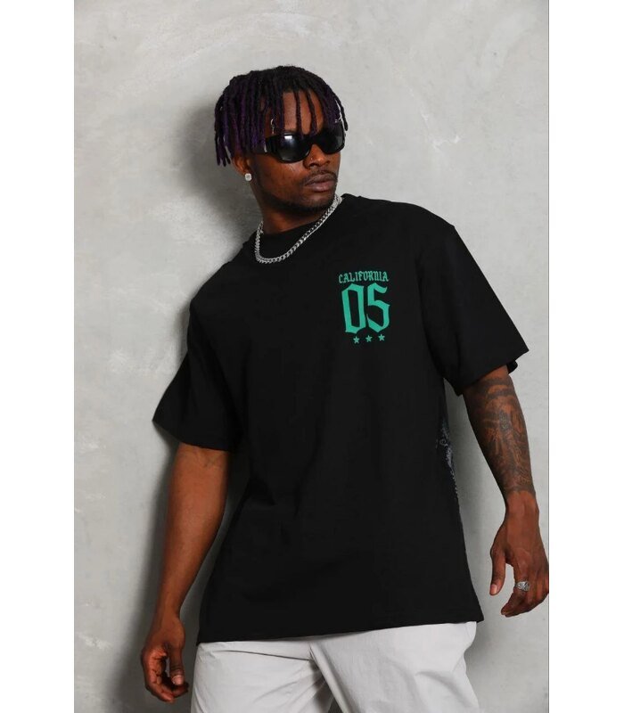 69b677dd729bd-9532637-sw853sh1280-f2b734b42f-700x800-1 Erkek Baskılı T-Shirt Kısa Kol Bisiklet Yaka Regular Fit Tişört - Siyah - Görsel 1