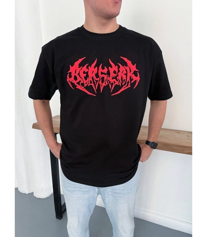 Erkek Kısa Kol Yazlık Tişört Bisiklet Yaka Baskılı Oversize T-Shirt - Siyah