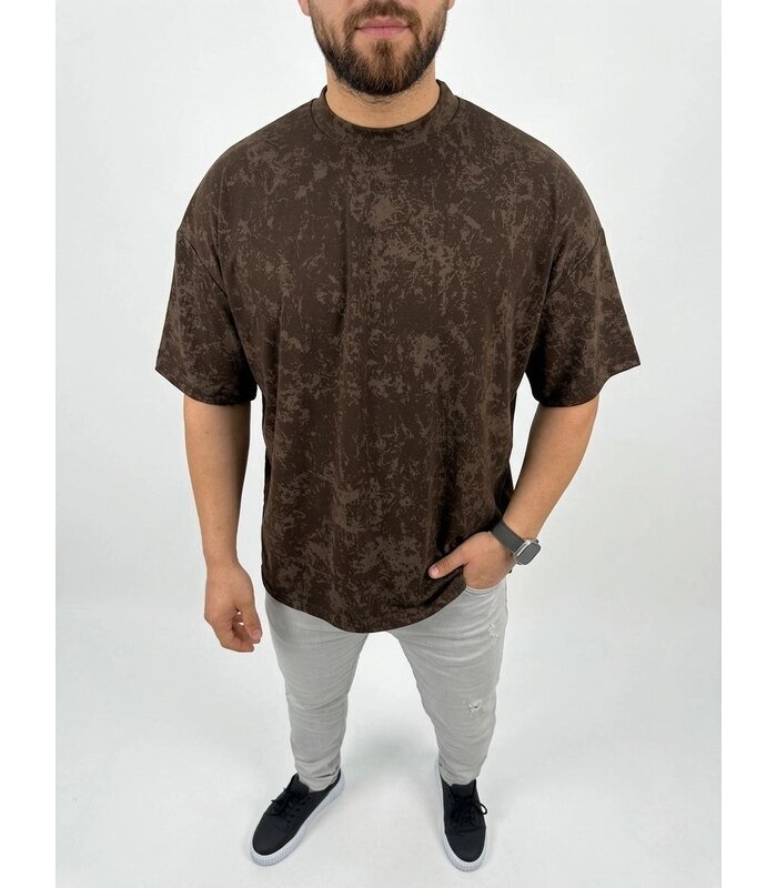 69c941f8cf65e-80005693-sw896sh1194-b56801a02b-700x800-1 Erkek Premium Tişört OSY Yumuşak Dokulu Yıkamalı Oversize T-Shirt - Kahverengi - Görsel 1