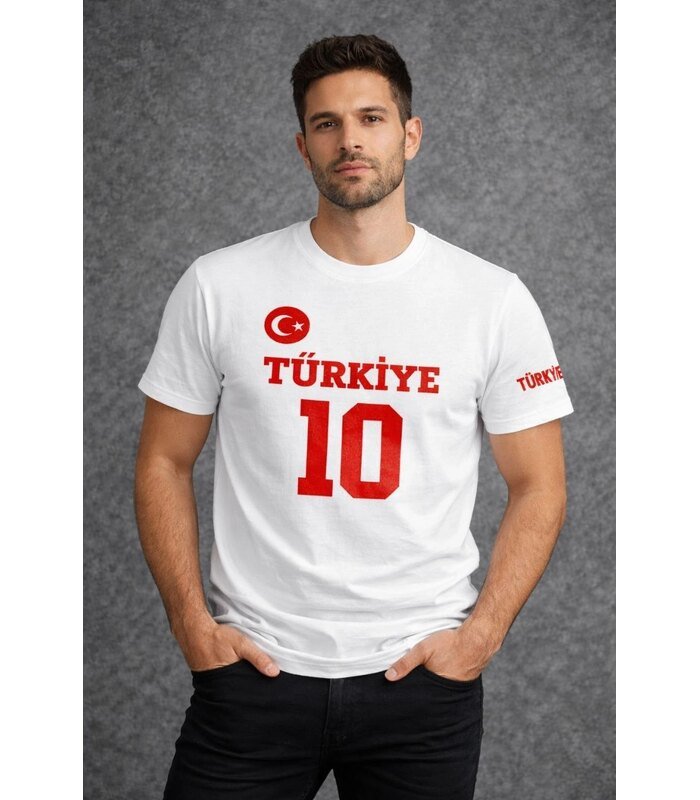 69d3e469eab69-82822925-sw853sh1280-aba24b447e-700x800-1 Erkek TÜRKİYE Ay Yıldız Baskılı 10 Numara Forma Tişört Taraftar T-Shirt - Beyaz - Görsel 1