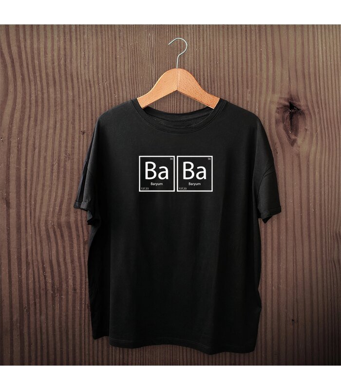 Babalar Günü Hediye Baba Temalı Baskılı Oversize Bisiklet Yaka T-shirt - Siyah