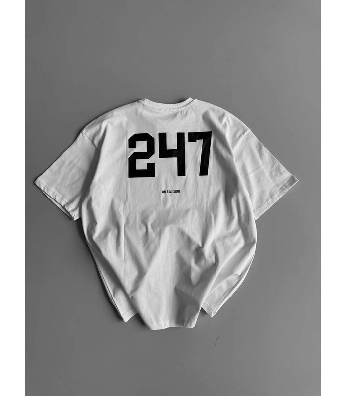 Erkek Ön ve Arka Baskılı T-Shirt Kısa Kol Bisiklet Yaka Regular Fit Tişört - Beyaz