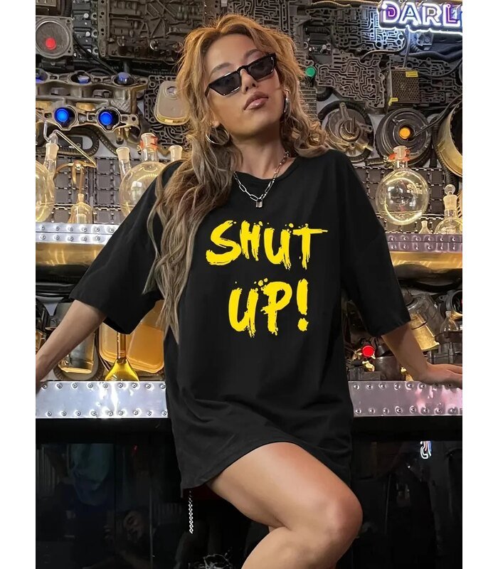 baskili-oversize-bisiklet-yaka-t-shirt-siyah-4133448-sw800sh1066-88e6aca145-700x800-1 Kadın Tişört Shut up Baskılı Bisiklet Yaka Kısa Kol T-shirt - Siyah - Görsel 1