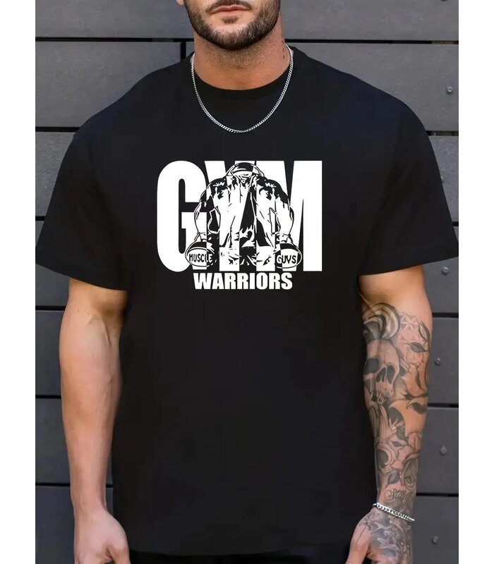 Erkek Baskılı Tişört Kısa Kol Bisiklet Yaka Regular fit Rahat kalıp T-Shirt - Siyah