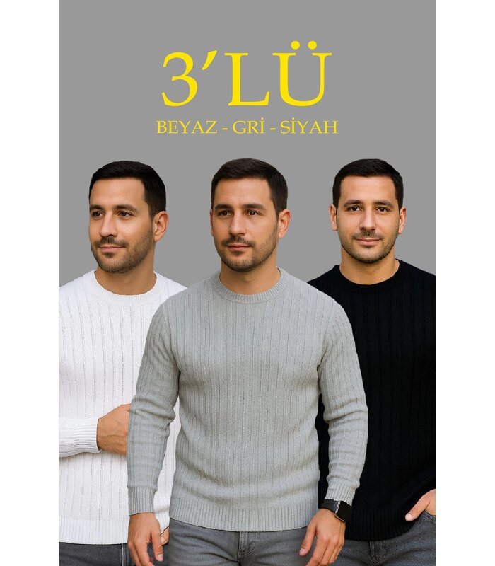 erkek-fitilli-triko-kazak-3lu-set-beyaz-gri-siyah-kalin-dokuma-pamuklu-regular-fit-bisiklet-yaka-uzun-kollu-kislik-ve-baharlik-rahat-triko-kombini-82060025-sw1030sh1545-f0d08eb053-700x800-1 Erkek Fitilli Triko Bisiklet Yaka Kalın Kazak 3'lü Set Beyaz-Gri-Siyah - Görsel 1