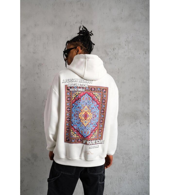 erkek-kilim-desen-kapusonlu-sweat-beyaz-148225314-sw853sh1280-5f17a76274-700x800-1 Erkek 3 İplik Pamuklu Kapüşonlu Baskılı Cepli Oversize Sweatshirt Hoodie - Beyaz - Görsel 1