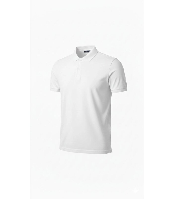 Erkek Polo Yaka Düğmeli Pike Kumaş Tişört Regular Fit Kısa Kol T-Shirt - Beyaz