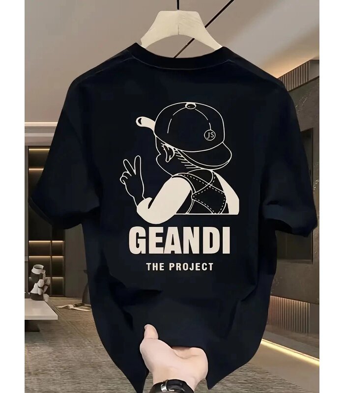 Kadın T-Shirt "GANDHI The Project" Baskılı Kısa Kollu tişört - Siyah