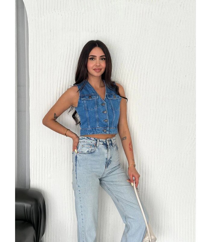 Kot Jeans Kadın Yelek - Mavi