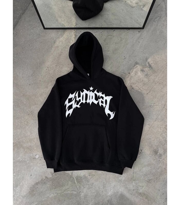 uc-iplik-kapsonlu-baskili-oversize-sweatshirt-siyah-24036422-sw960sh1280-ec350482aa-700x800-2 Erkek Kapüşonlu Kanguru Cepli Sweatshirt 3 İplik Pamuklu Baskılı Hoodie - Siyah - Görsel 1