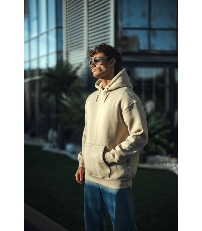 uc-iplik-penye-kapsonlu-basic-sweatshirt-bej-68020075-sw853sh1280-71556f33f8-700x800-1 Erkek 3 İplik Pamuklu Kapüşonlu Basic SweatShirt Hoodie - Bej - Görsel 1