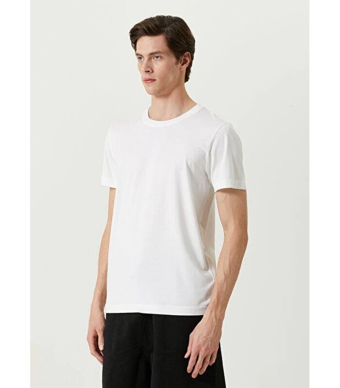 ERKEK Tişört Basic Bisiklet Yaka Regular Kısa kol T-Shirt - Beyaz