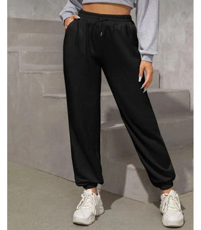 unisex-basic-esofman-alti-siyah-78749867-sw1038sh1280-2d7097768f-700x800-1 Kadın iki İplik Paça Lastikli Eşofman Altı- Siyah - Görsel 1