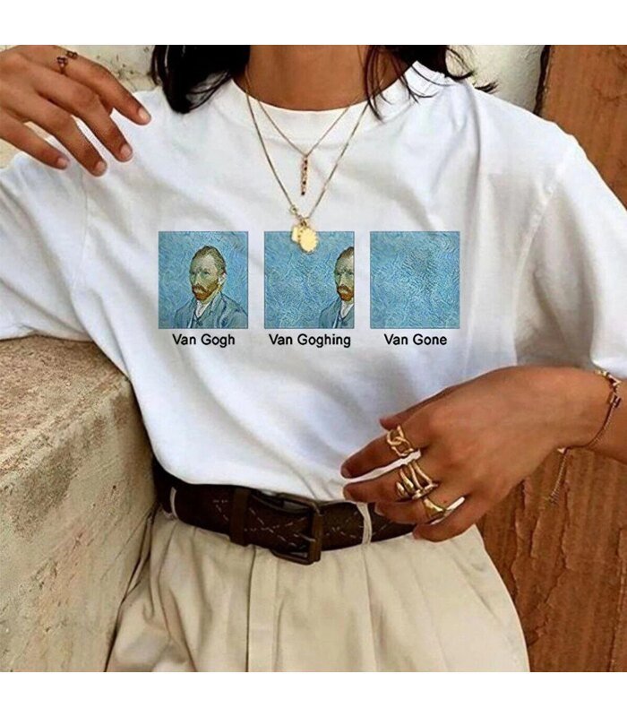 Kadın Baskılı Oversize kısa kol T-Shirt - Beyaz