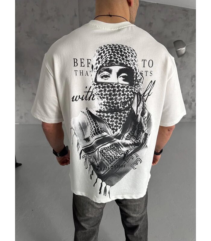 unisex-baskili-oversize-t-shirt-beyaz-59201048-sw960sh1280-109e897c8d-700x800-1 Erkek Kısa Kol Tişört Bisiklet Yaka Filistin Poşulu Baskılı T-Shirt - Beyaz - Görsel 1