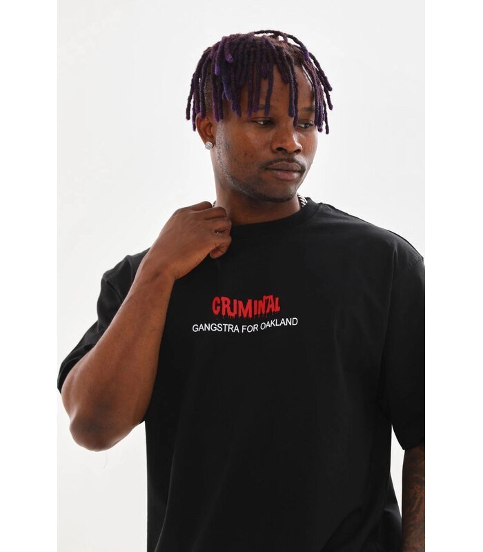 Erkek Baskılı T-Shirt Kısa Kol Bisiklet Yaka Rahat Kalıp Tişört - Siyah
