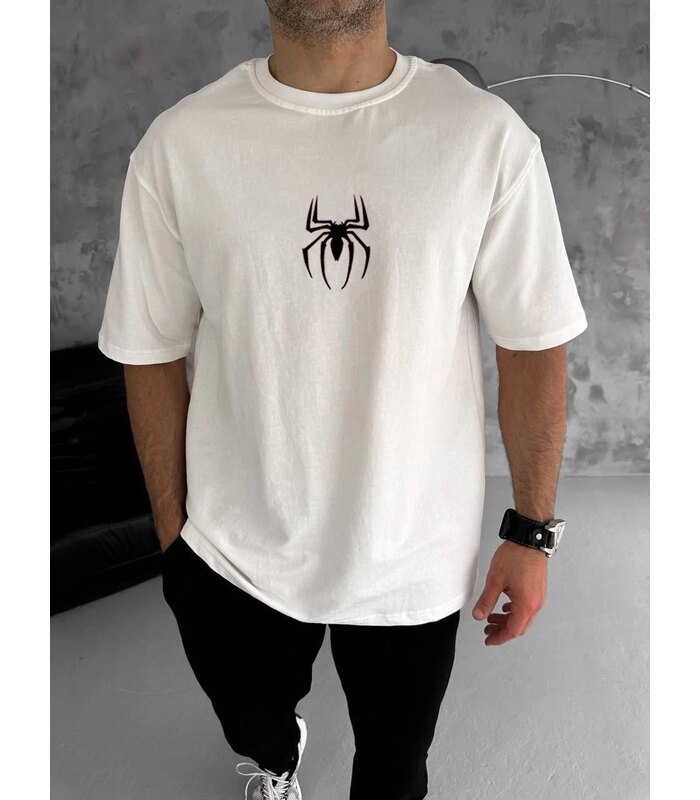 unisex-bisiklet-yaka-baskili-oversize-t-shirt-beyaz-62847329-sw960sh1280-292330b09a-700x800-1 Erkek Kısa Kol Tişört Bisiklet Yaka ÖRÜMCEK Baskılı Oversize T-Shirt - Beyaz - Görsel 1