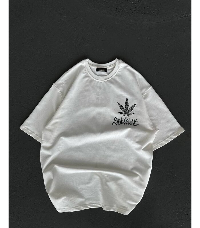 Kadın Baskılı T-Shirt Kısa Kol Bisiklet Yaka Oversize Rahat Kalıp Günlük Tişört - Beyaz