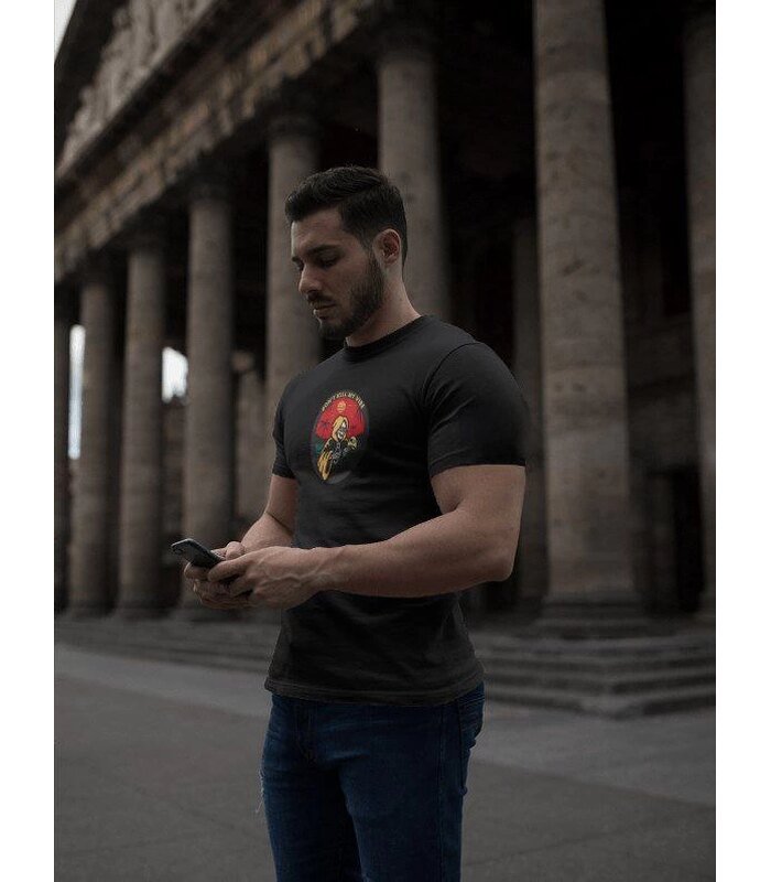 Erkek Kısa Kol Yazlık Tişört Bisiklet Yaka Baskılı Oversize T-Shirt - Siyah