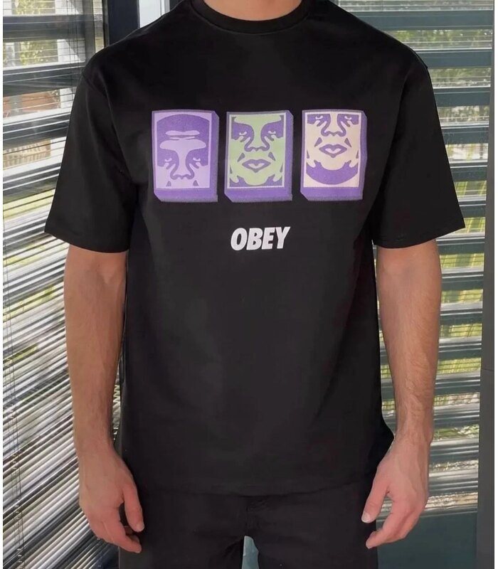 ERKEK Bisiklet Yaka Baskılı Oversize Kısa kol T-Shirt - Siyah