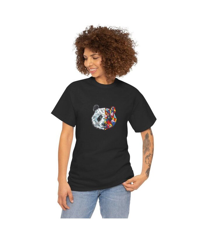 Kadın Bisiklet Yaka Baskılı Kısa kol T-Shirt - Siyah