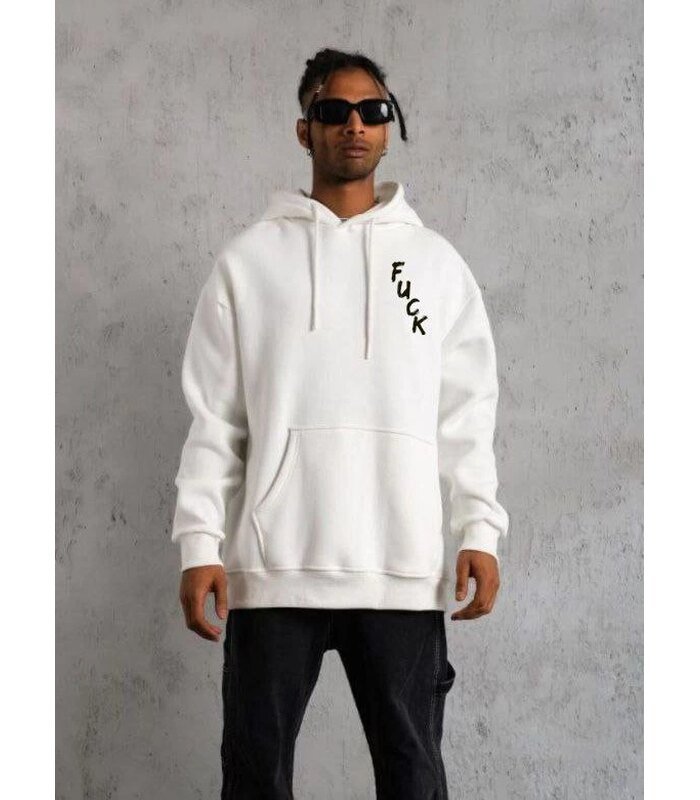 unisex-kapsonlu-uzun-kol-baskili-sweetshirt-beyaz-1240950-sw575sh781-74a04863c7-700x800-1 Erkek 3 İplik Pamuklu Kapüşonlu Baskılı Cepli Oversize Sweatshirt Hoodie - Beyaz - Görsel 1