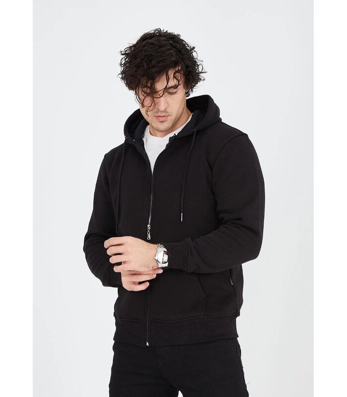 unisex-tam-fermuarli-kapsonlu-sweatshirt-siyah-28706447-sw852sh1202-af1868eafa-700x800-1 Erkek 3 İplik Pamuklu Kapüşonlu Tam Fermuarlı Cepli Hoodie Sweatshirt - Siyah - Görsel 1