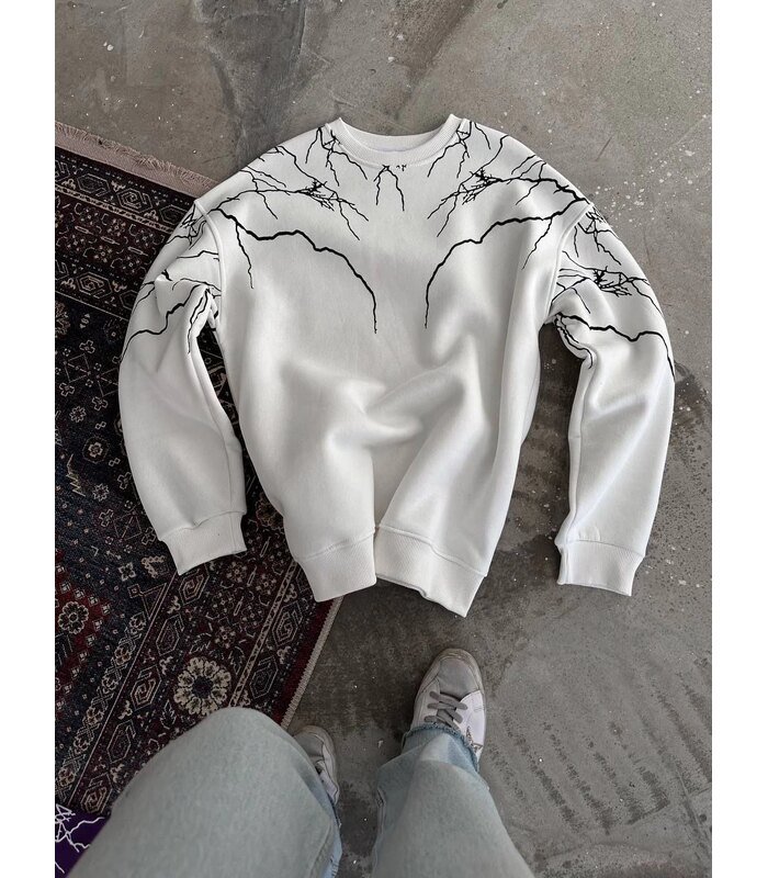 yildirim-baskili-bisiklet-yaka-sweatshirt-beyaz-42186532-sw959sh1280-53d18448e2-700x800-1 Erkek Yıldırım Baskılı Bisiklet Yaka 3 iplik pamuklu SweatShirt - Beyaz - Görsel 1